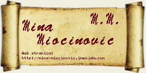 Mina Miočinović vizit kartica